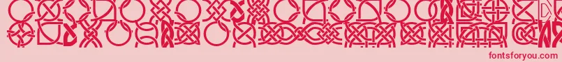 Czcionka DsCelticBorder1 – czerwone czcionki na różowym tle
