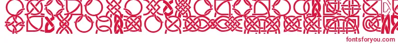 Fonte DsCelticBorder1 – fontes vermelhas em um fundo branco