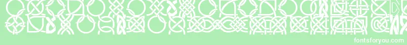 DsCelticBorder1-fontti – valkoiset fontit vihreällä taustalla