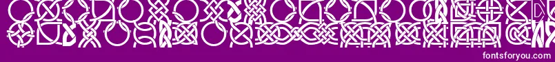 DsCelticBorder1-Schriftart – Weiße Schriften auf violettem Hintergrund