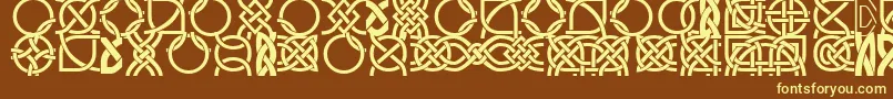 Шрифт DsCelticBorder1 – жёлтые шрифты на коричневом фоне