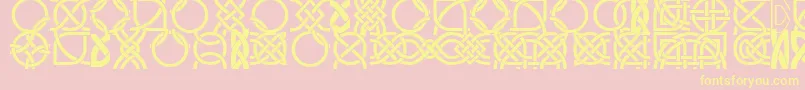 Шрифт DsCelticBorder1 – жёлтые шрифты на розовом фоне