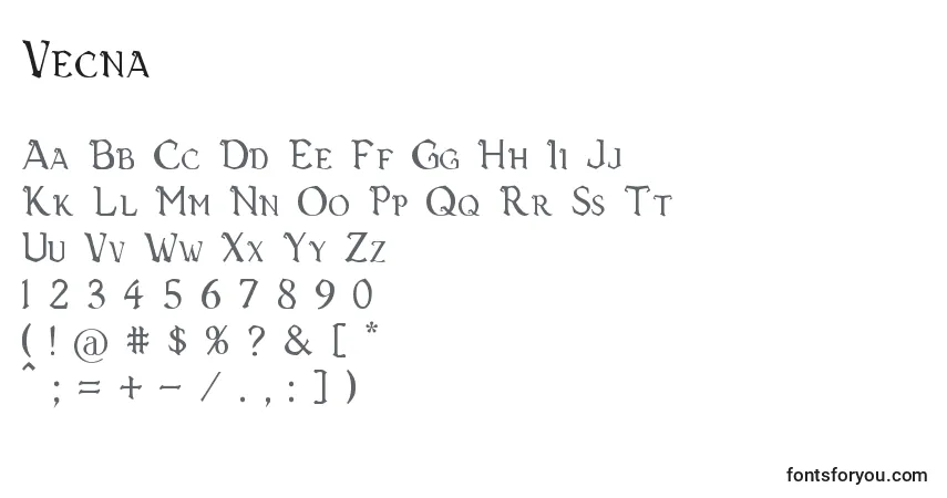 Fuente Vecna - alfabeto, números, caracteres especiales