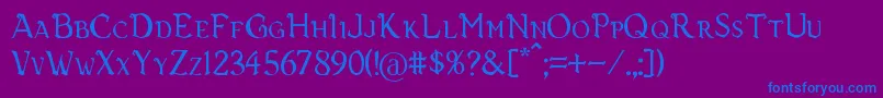 Vecna Font – Blue Fonts on Purple Background