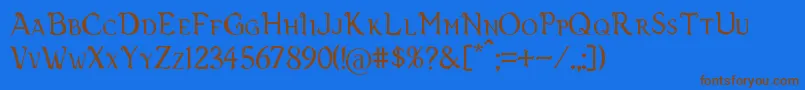 Vecna Font – Brown Fonts on Blue Background