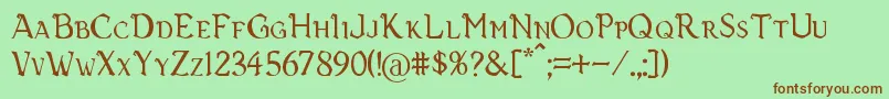 Vecna Font – Brown Fonts on Green Background