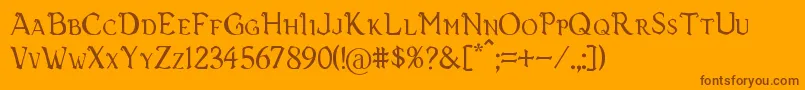 Vecna Font – Brown Fonts on Orange Background
