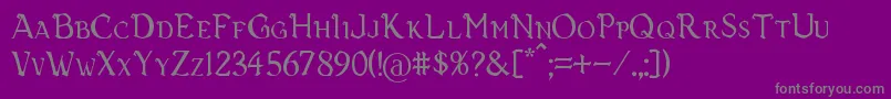 Vecna-fontti – harmaat kirjasimet violetilla taustalla