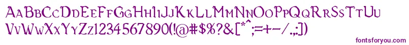 Vecna-fontti – violetit fontit valkoisella taustalla