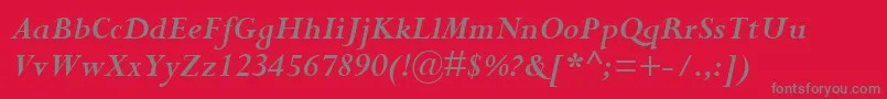 PerpetuaMtBoldItalic Font – Gray Fonts on Red Background