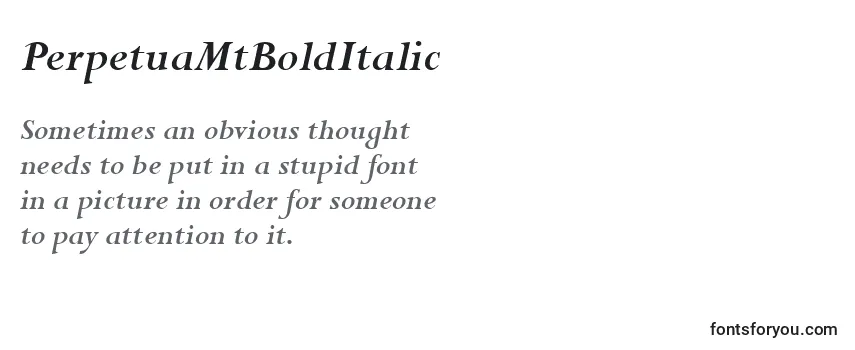 Review of the PerpetuaMtBoldItalic Font