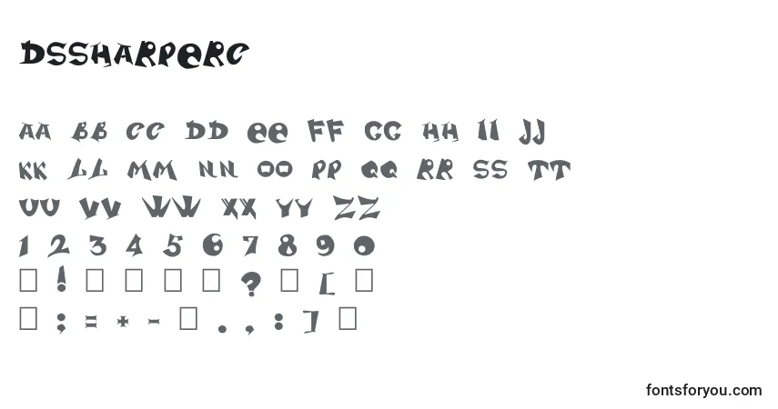 Шрифт Dssharperc – алфавит, цифры, специальные символы