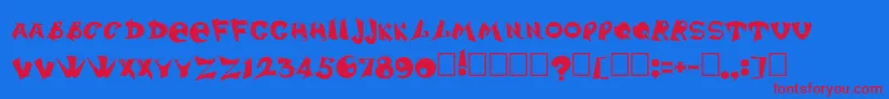 Dssharperc Font – Red Fonts on Blue Background