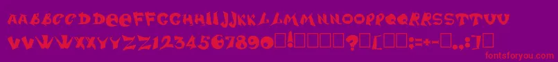 Dssharperc Font – Red Fonts on Purple Background