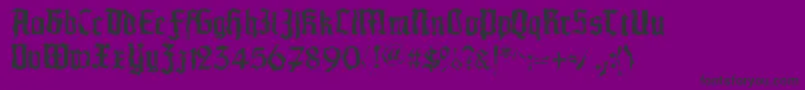 Morscheknochen-Schriftart – Schwarze Schriften auf violettem Hintergrund