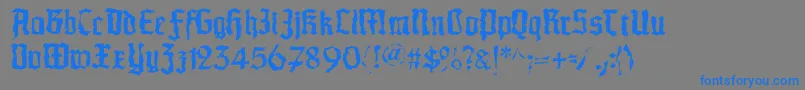 Morscheknochen-Schriftart – Blaue Schriften auf grauem Hintergrund