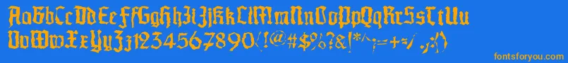 Morscheknochen Font – Orange Fonts on Blue Background