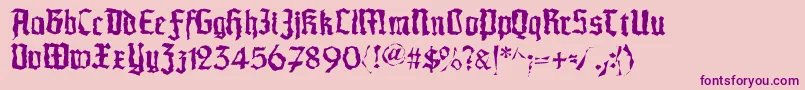 Morscheknochen-Schriftart – Violette Schriften auf rosa Hintergrund