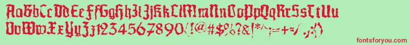 Morscheknochen Font – Red Fonts on Green Background
