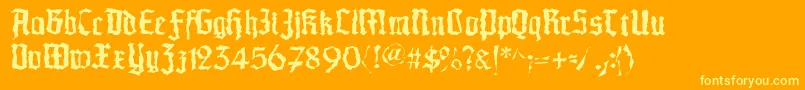 Morscheknochen Font – Yellow Fonts on Orange Background