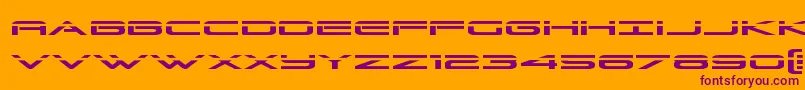 Grandsportlaser-Schriftart – Violette Schriften auf orangefarbenem Hintergrund