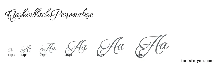QaskinblackPersonaluse Font Sizes