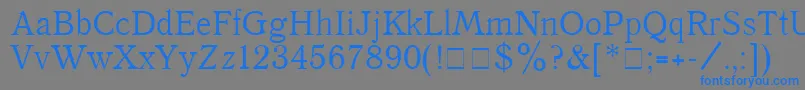 フォントQuantAntiquaPlain – 灰色の背景に青い文字