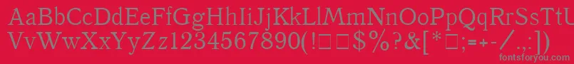 フォントQuantAntiquaPlain – 赤い背景に灰色の文字