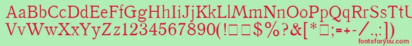 QuantAntiquaPlain Font – Red Fonts on Green Background