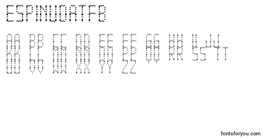 Czcionka EspinudaTfb – alfabet, cyfry, specjalne znaki