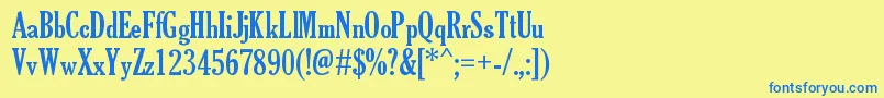 Czcionka TheSoulOfVodka – niebieskie czcionki na żółtym tle