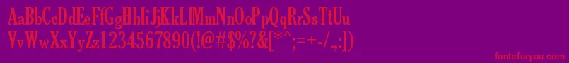フォントTheSoulOfVodka – 紫の背景に赤い文字