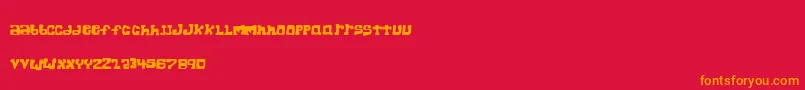 SuperChunkRegular Font – Orange Fonts on Red Background