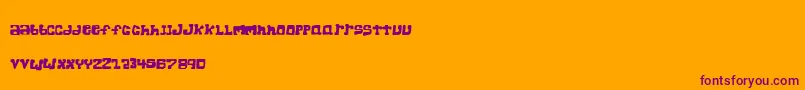 SuperChunkRegular-Schriftart – Violette Schriften auf orangefarbenem Hintergrund