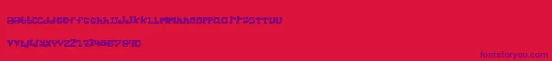 Fonte SuperChunkRegular – fontes roxas em um fundo vermelho
