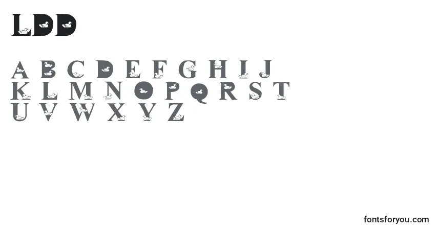 Schriftart LmsDavidsDucks – Alphabet, Zahlen, spezielle Symbole