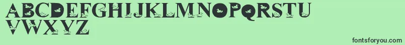 フォントLmsDavidsDucks – 緑の背景に黒い文字