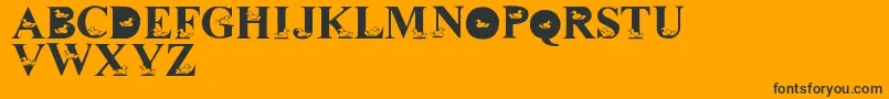 LmsDavidsDucks-Schriftart – Schwarze Schriften auf orangefarbenem Hintergrund