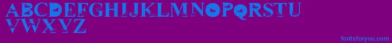 フォントLmsDavidsDucks – 紫色の背景に青い文字