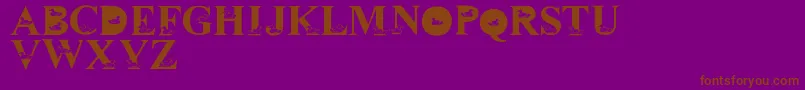 フォントLmsDavidsDucks – 紫色の背景に茶色のフォント