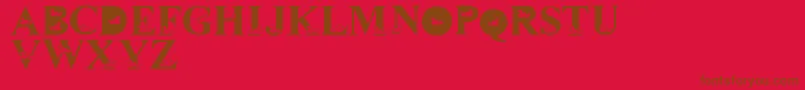 Czcionka LmsDavidsDucks – brązowe czcionki na czerwonym tle