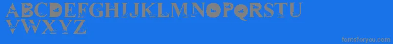 フォントLmsDavidsDucks – 青い背景に灰色の文字