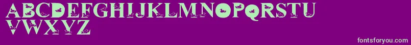 LmsDavidsDucks-fontti – vihreät fontit violetilla taustalla