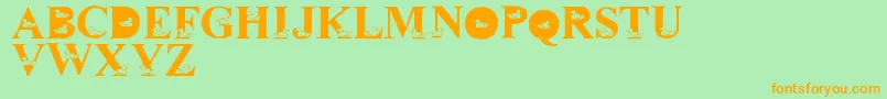 LmsDavidsDucks Font – Orange Fonts on Green Background