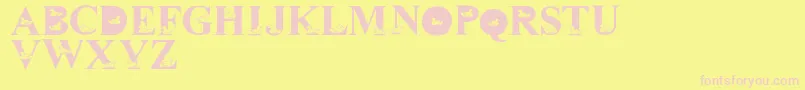 LmsDavidsDucks-fontti – vaaleanpunaiset fontit keltaisella taustalla