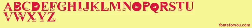 LmsDavidsDucks Font – Red Fonts on Yellow Background