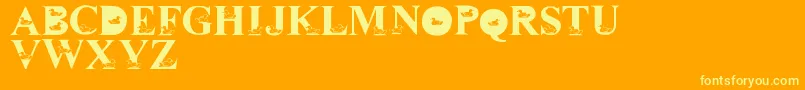 LmsDavidsDucks-fontti – keltaiset fontit oranssilla taustalla