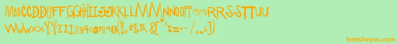 ScManipulativeLoversDemo Font – Orange Fonts on Green Background