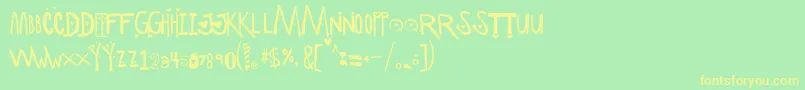 フォントScManipulativeLoversDemo – 黄色の文字が緑の背景にあります