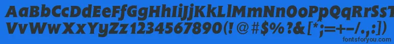 FlemingHeavyItalic Font – Black Fonts on Blue Background